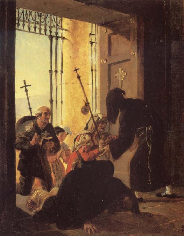 Karl Briullov Pilgrims in the Doorway of a Church china oil painting image